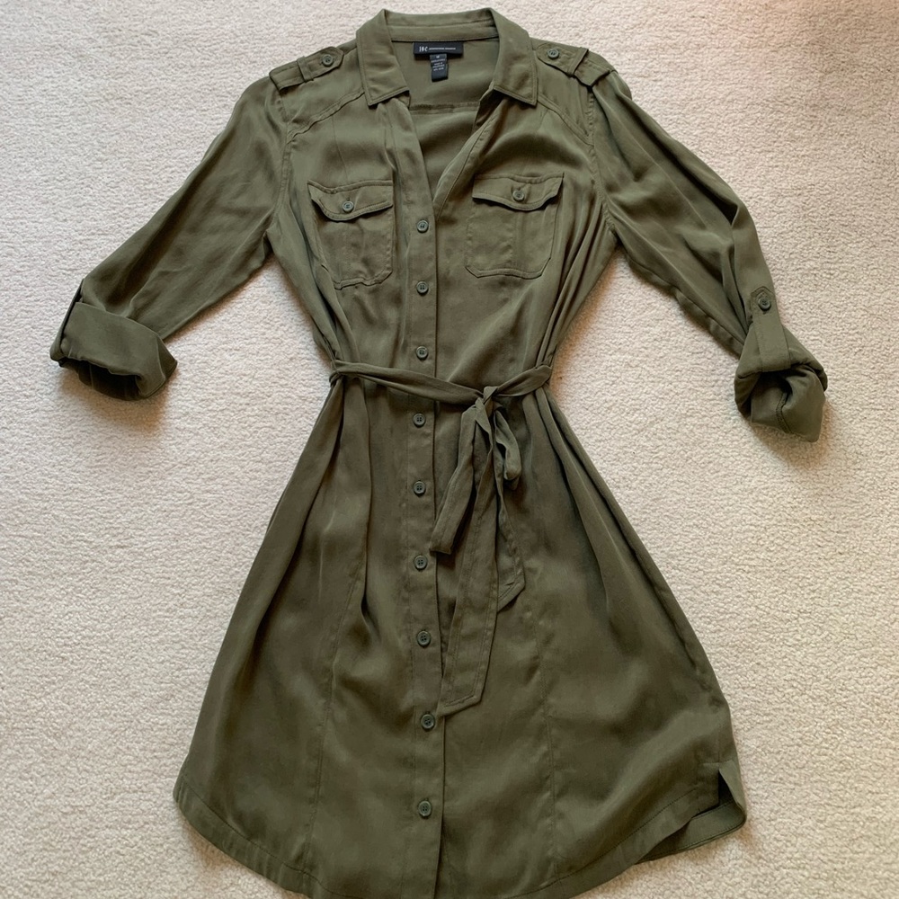 INC Olive Green Shirt Dress | Size 10